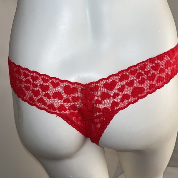 Victoria’s Secret red heart mesh nylon panty O/S - Picture 3 of 9